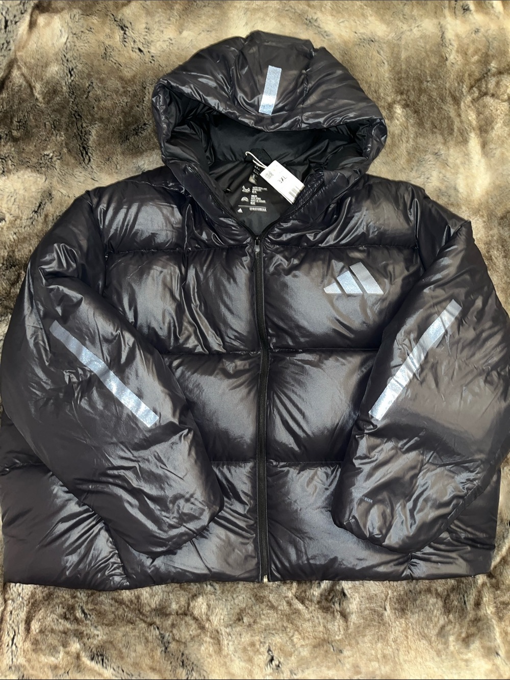 adidas ZNE Puffer Down Jacket Mens 3XL JL6905 hood Full zip Black  Duck $240